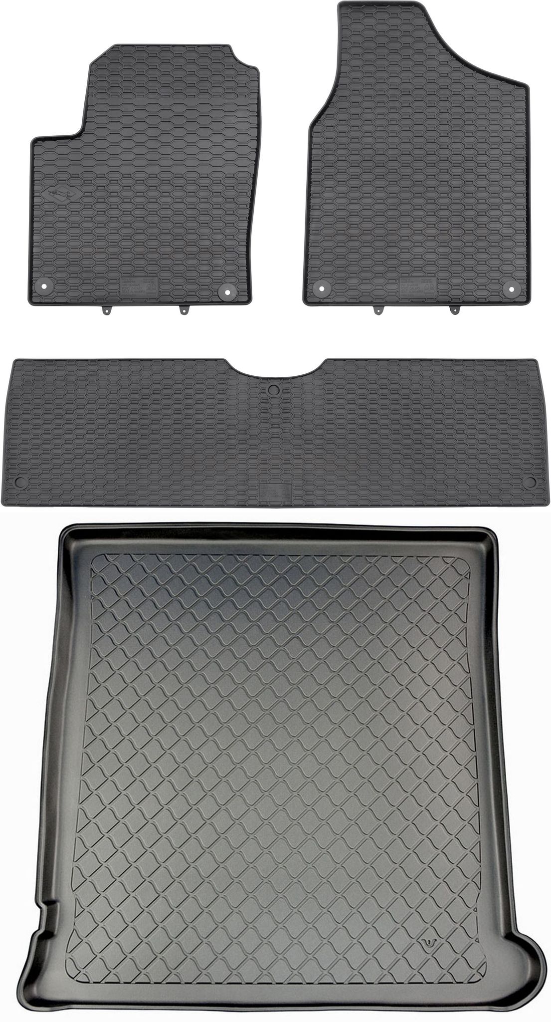Ford Galaxy I Van (1995–05.2006) – Set: Gummifußmatten + Kofferraummatte