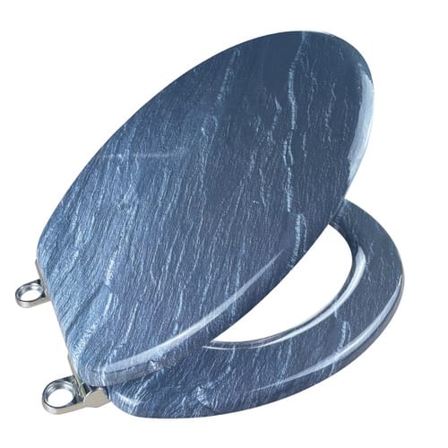 WELLWATER WC-Sitz »Schiefer«, Soft-Close, Take-Off, MDF - blau