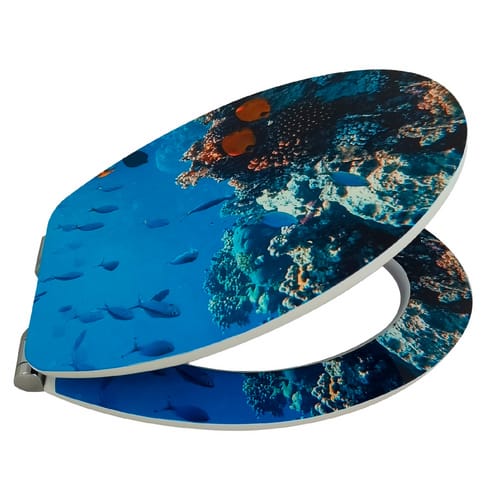 WELLWATER WC-Sitz »Linus«, Soft-Close, Take-Off, MDF - blau