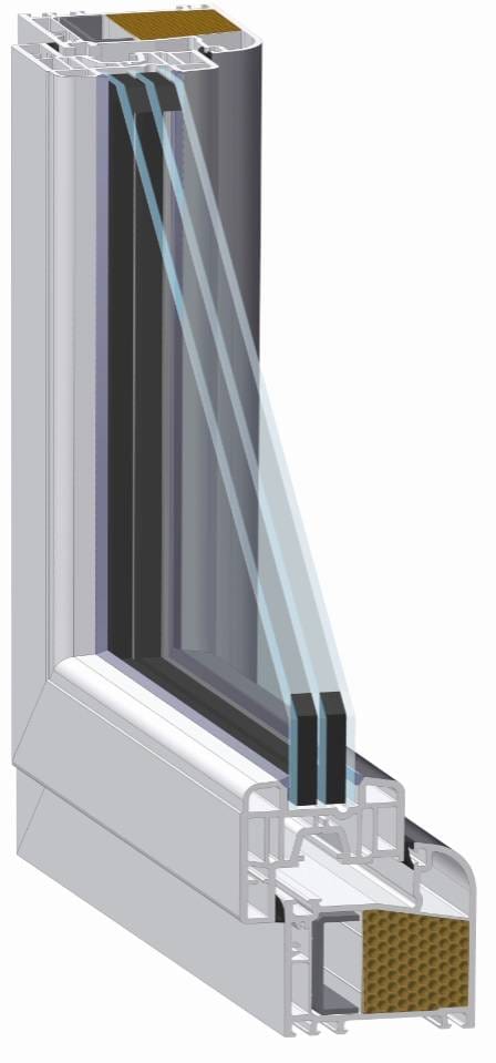 Josef Meeth Fenster und Türen Energiespar-Fenster »76/3 «, 100 x 75 cm (BxH), Dreh-Kipp, DIN rechts - silberfarben
