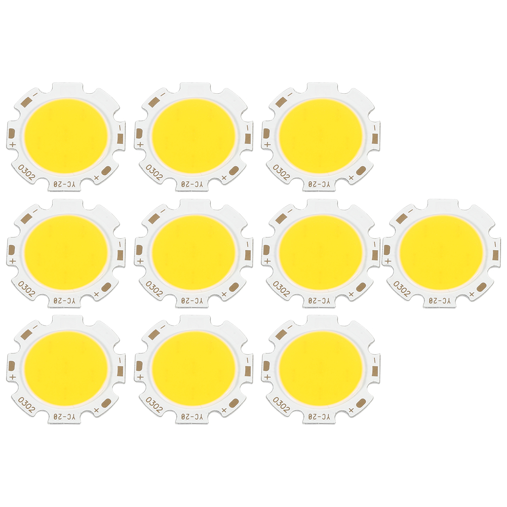 10 Stück Runde Cob 3 W Hochleistungs-led-chip-glühbirnen-lampenlicht Warmweiß