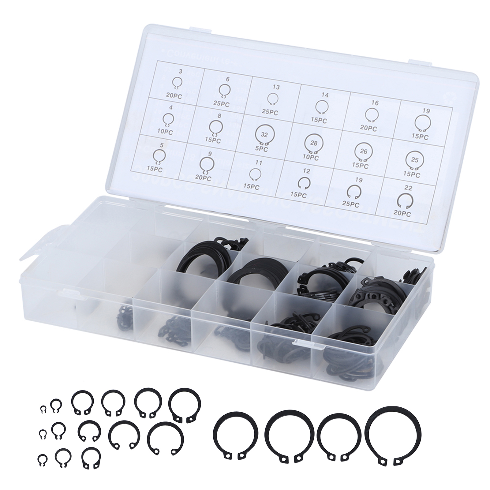 300-teiliges 2-32-mm-e-clip-sicherungsring-set Für Externe Sicherungsringe