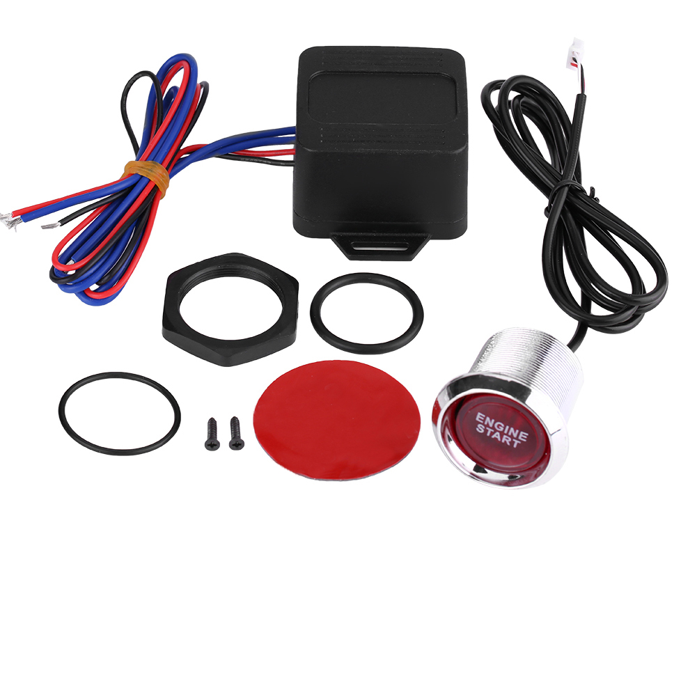 Universal 12v Auto Fahrzeug Motor Start Druckschalter Zündung Starter Rote Led