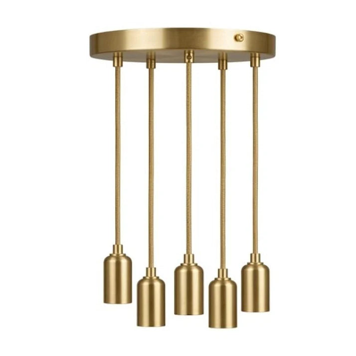 Goldene 5-flammige E27-pendelleuchte – Modernes Design