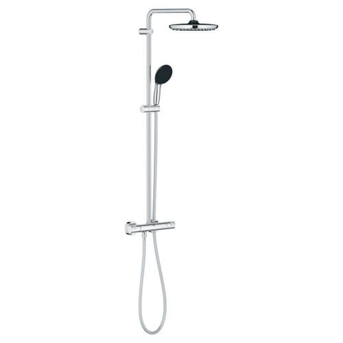 GROHE Duschsystem mit Thermostat »Vitalio Start System 250«, HxT: 113,2 x 40,4 cm ,rund, chromfarben - silberfarben