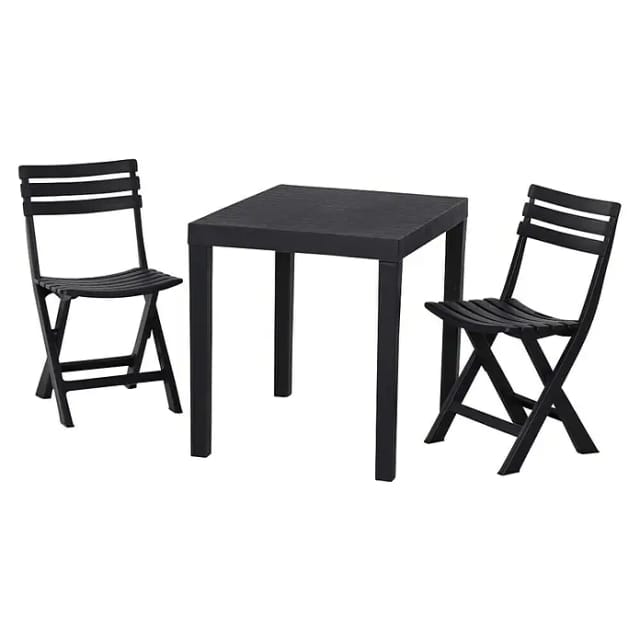 PROGARDEN Balkonset »Club«, 2 Sitzplätze, B: 50 cm, Kunststoff - grau