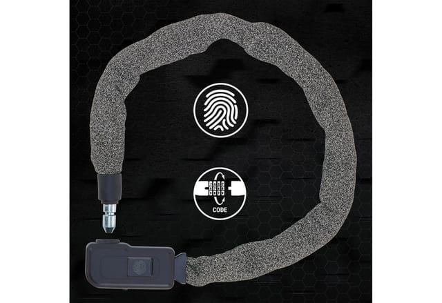 PROPHETE Fahrradschloss, mit Fingerabdrucksensor, 90 cm - grau