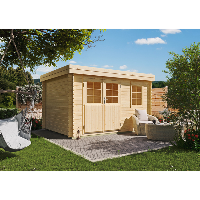 Gartenhaus »Siena«, Holz, BxHxT: 368 x 219 x 282 cm (Außenmaß inkl. Dachüberstand) - beige