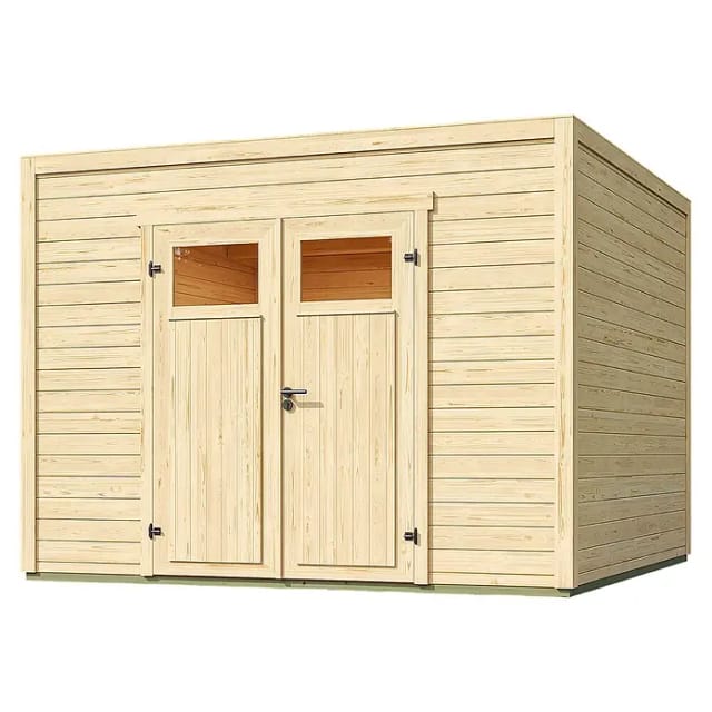 Gartenhaus, NIKA 3, 28 mm, 300 x 300, natur - beige
