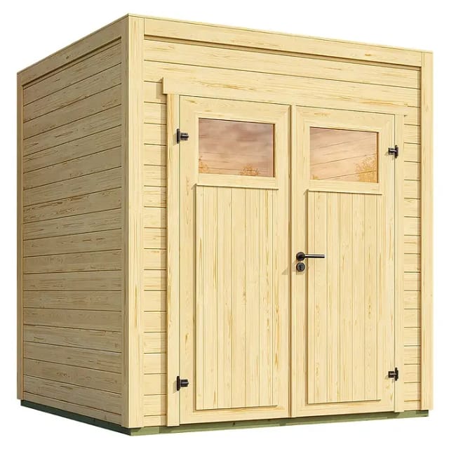 Gartenhaus, NIKA 1, 28 mm, 200 x 200 , natur - beige