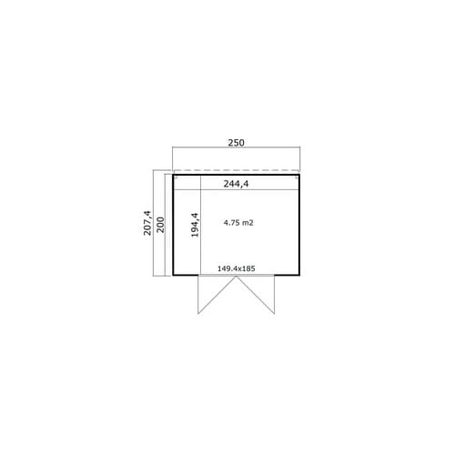 Gartenhaus, NIKA 1,5 28 mm,graphitgrau