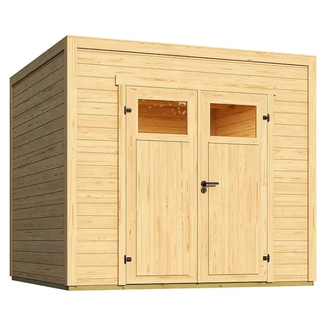 Gartenhaus, NIKA 2, 28 mm, 250 x 250, natur - beige