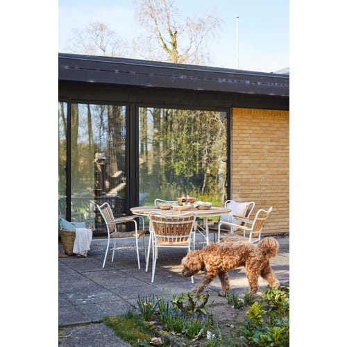 Cinas Gartentisch »Ellen «, ØxH: 130 cm x 74 cm, Teakholz, klappbar, Weiß - weiss