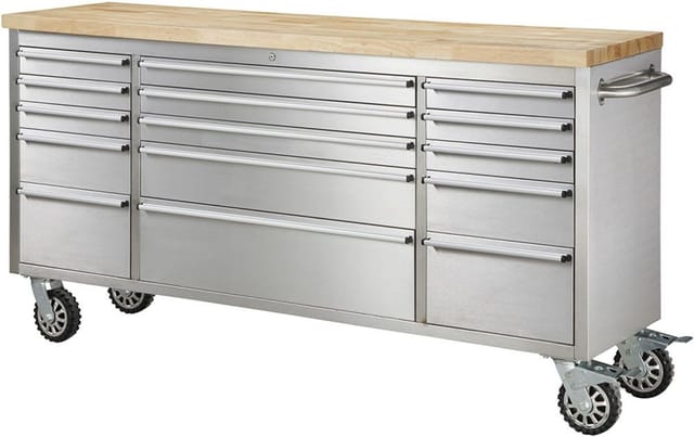 Ondis24 Werkstattwagen, BxHxT: 198 x 95 x 49 cm, Metall - silberfarben