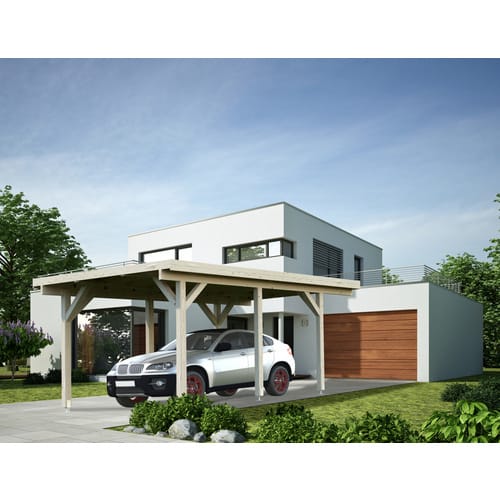 PALMAKO Carport »Karl«, Aufstellmaße BxTxH: 360 x 512 x 230 cm, lackiert, Holz - weiss
