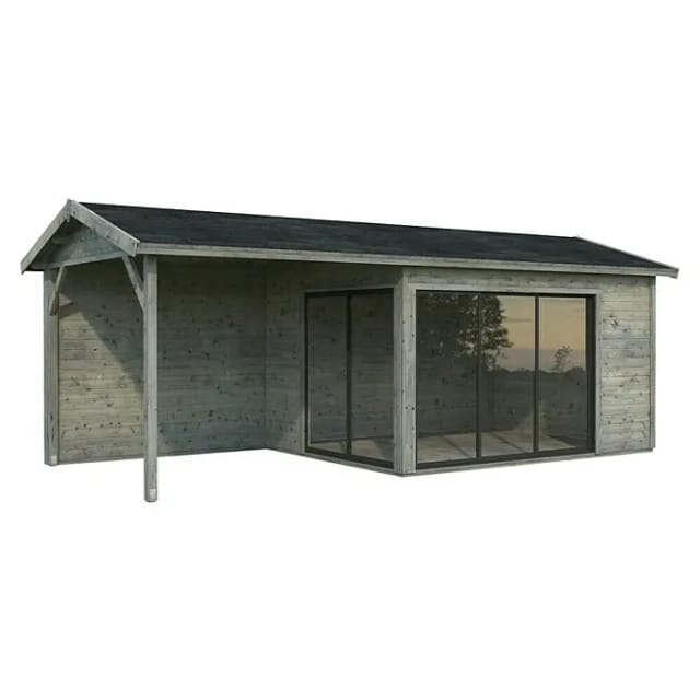 PALMAKO Gartenhaus »Amanda«, Aufstellmaße BxTxH: 712 x 340 x 280 cm, tauchgrundiert, Holz - grau