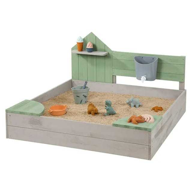 MUDDY BUDDY Sandkasten, LxBxH: 100 x 100 x 60 cm - grau