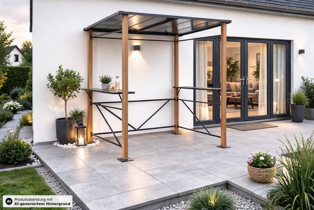 LECO Grillpavillon, BxT: 235 x 150 cm, rechteckig - grau