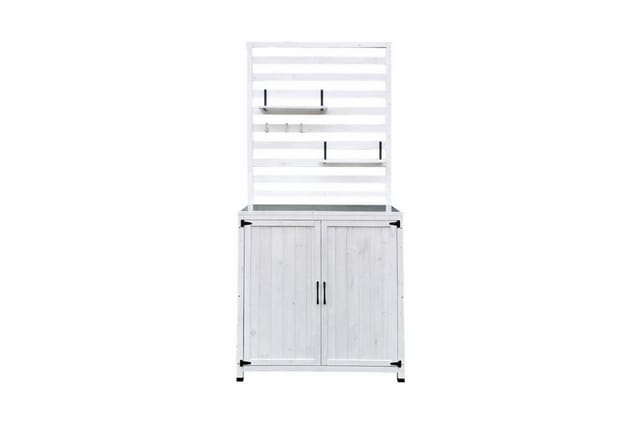LECO Gartenregal »THEA«, 4 Ablagefächer, BxLxH: 94 x 94 x 200 cm - weiss