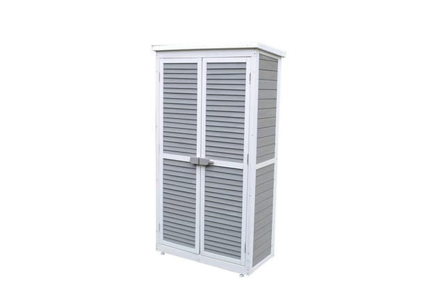 LECO Gartenschrank »MOMO«, BxTxH: 87 x 47 x 160 cm, rechteckig - grau