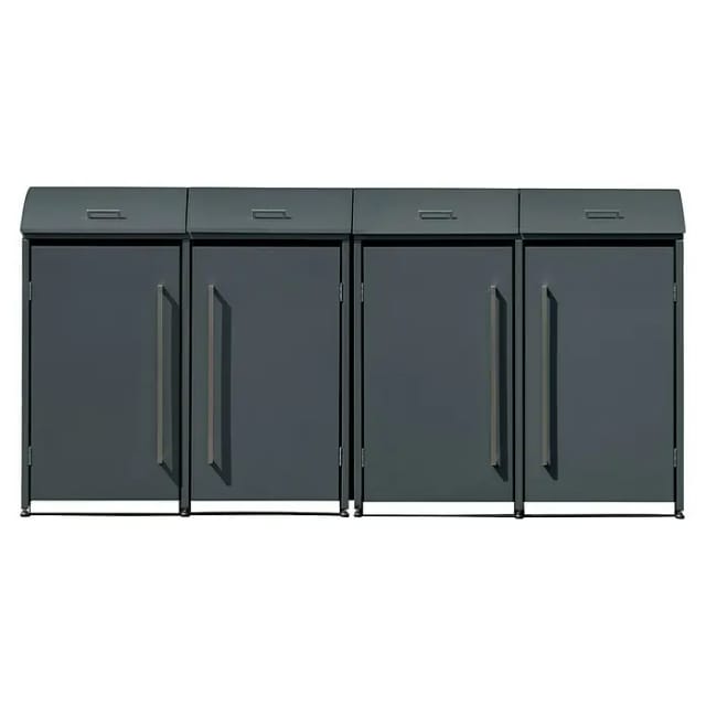 Westmann Mülltonnenbox »Moderna«, BxHxT: 278 x 135 x 83 cm, für 4 x 240 L Mülltonnen, Stahl - grau