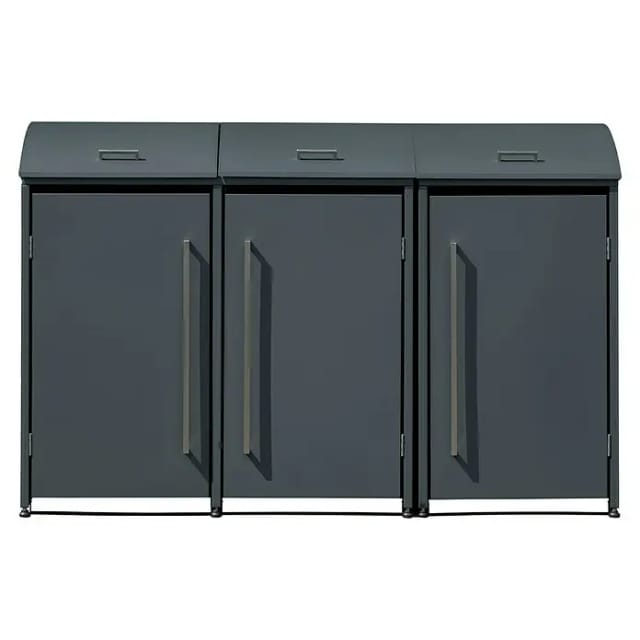 Westmann Mülltonnenbox »Moderna«, BxHxT: 211 x 135 x 83 cm, für 3 x 240 L Mülltonnen, Stahl - grau