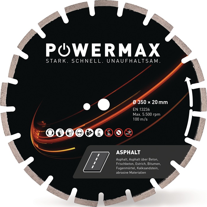 Powermax Diamanttrennscheibe Powermax Asphalt Ø 500 Mm Bohrung 25.4 Mmsegmentbreite 3,8 Mm Segmenthöhe 12 Mm