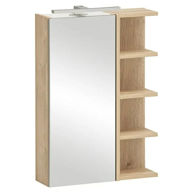 SCHILDMEYER LED-Spiegelschrank »Mads«, BxH: 49,7 x 74,4 cm, weiß eiche - braun