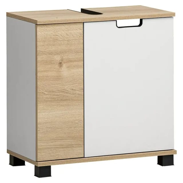 SCHILDMEYER Waschbeckenunterschrank »Emmik«, BxH: 59,8 x 62,4 cm, weiß eiche - weiss