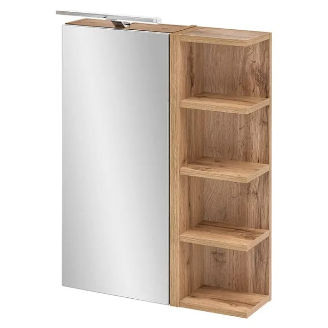 SCHILDMEYER LED-Spiegelschrank »Matteo«, BxH: 50,3 x 74,8 cm, eiche landhaus - braun