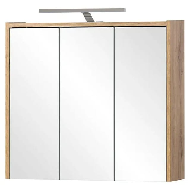 SCHILDMEYER LED-Spiegelschrank »Dex«, BxH: 65 x 64 cm, eiche landhaus - braun