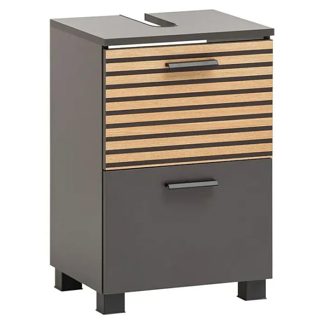 SCHILDMEYER Waschbeckenunterschrank »Katta «, BxH: 40,2 x 60,8 cm, anthrazit - schwarz
