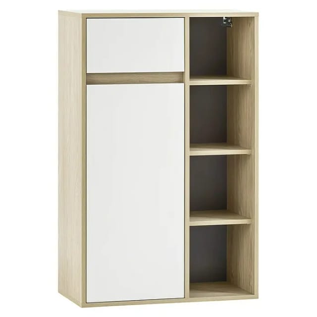 SCHILDMEYER Highboard »Mali«, BxH: 67 x 104,9 cm, mattweiß eiche - weiss