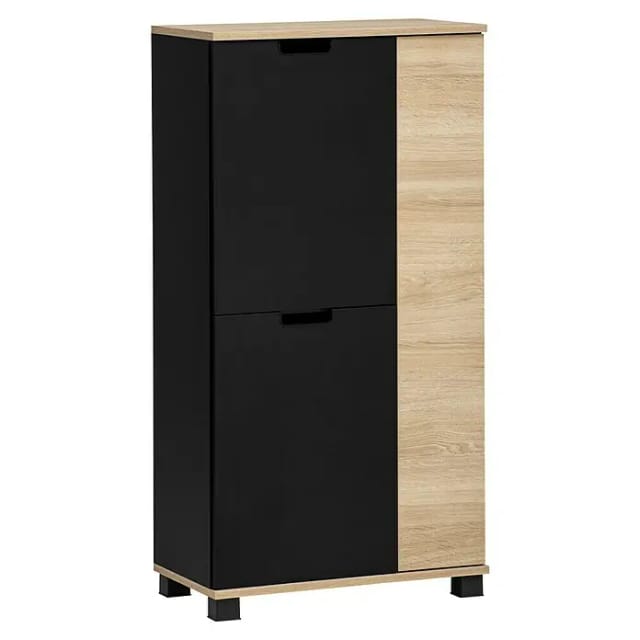 SCHILDMEYER Highboard »Emmik«, BxH: 59,8 x 116,9 cm, weiß eiche - schwarz
