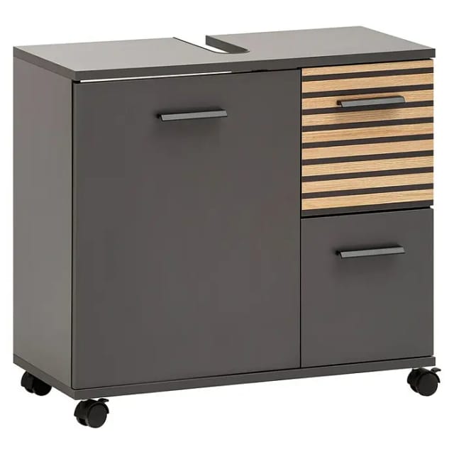 SCHILDMEYER Waschbeckenunterschrank »Katta«, BxH: 65,1 x 60 cm, anthrazit - schwarz
