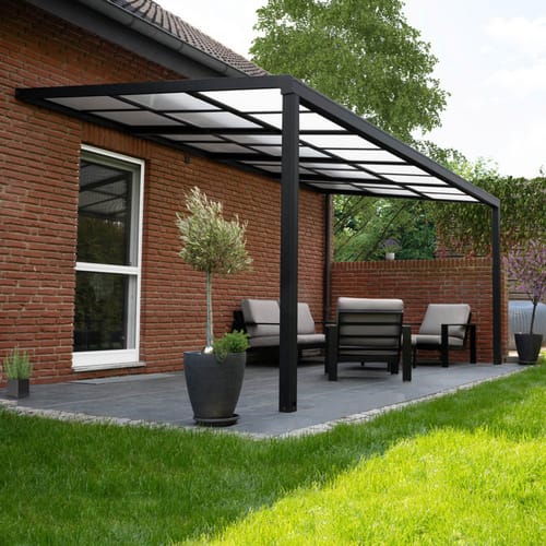 HOME DELUXE Terrassenüberdachung »SOLIS DELUXE«, 390x295x233/272 cm, Grau