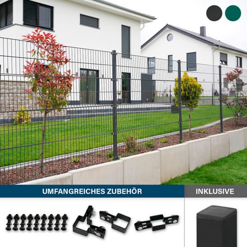 Doppelstabmattenzaun »MORATA«, 160 cm x 40 m, Anthrazit - grau