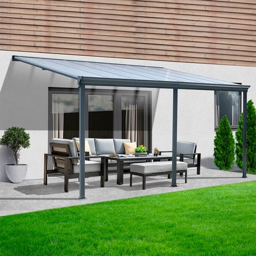 HOME DELUXE Terrassenüberdachung »SOLIS«, 495x303x206/250 cm, Grau