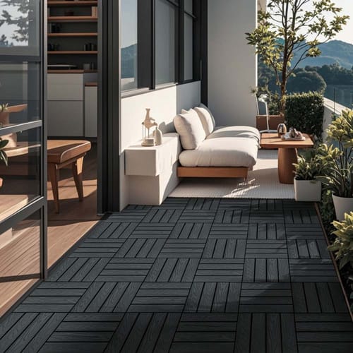 Holzfliesen »BAVARO Premium«, Anthrazit 10 m2 - grau