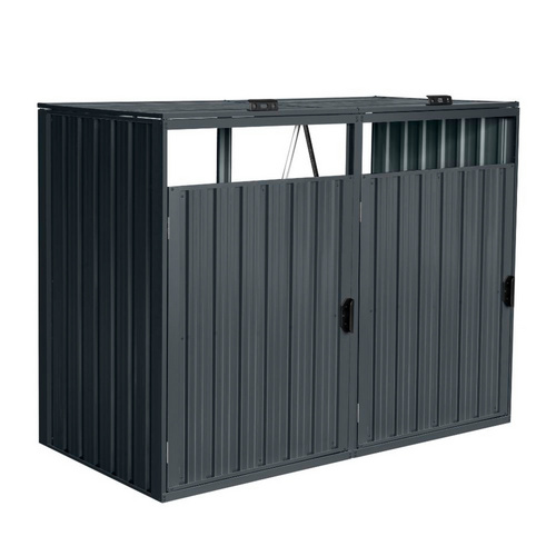 HOME DELUXE Mülltonnenbox »CUBO«, 2x 240 L - grau Bild 4