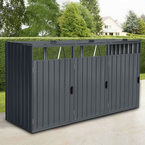 HOME DELUXE Mülltonnenbox »CUBO«, 3x 240 L - grau
