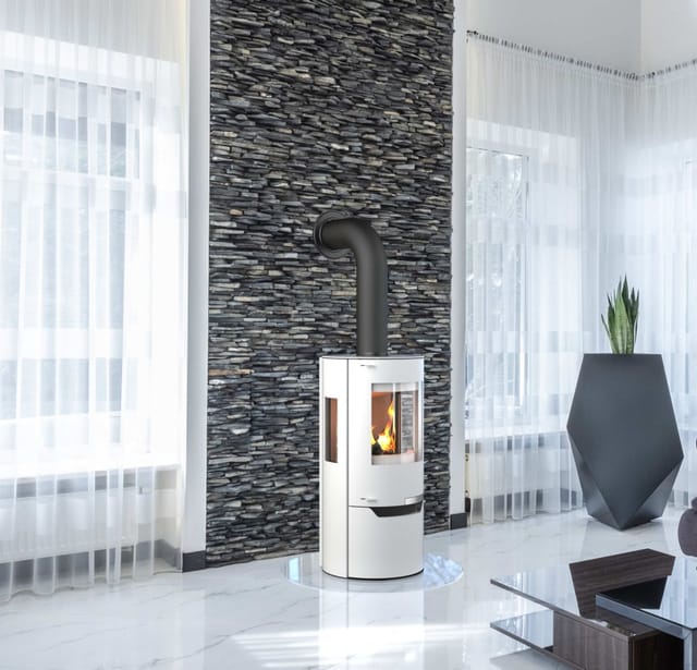 THERMIA Kaminofen &raquo;Hiron Trio&laquo;, Wei&szlig;, Stahl, 6 kW - weiss