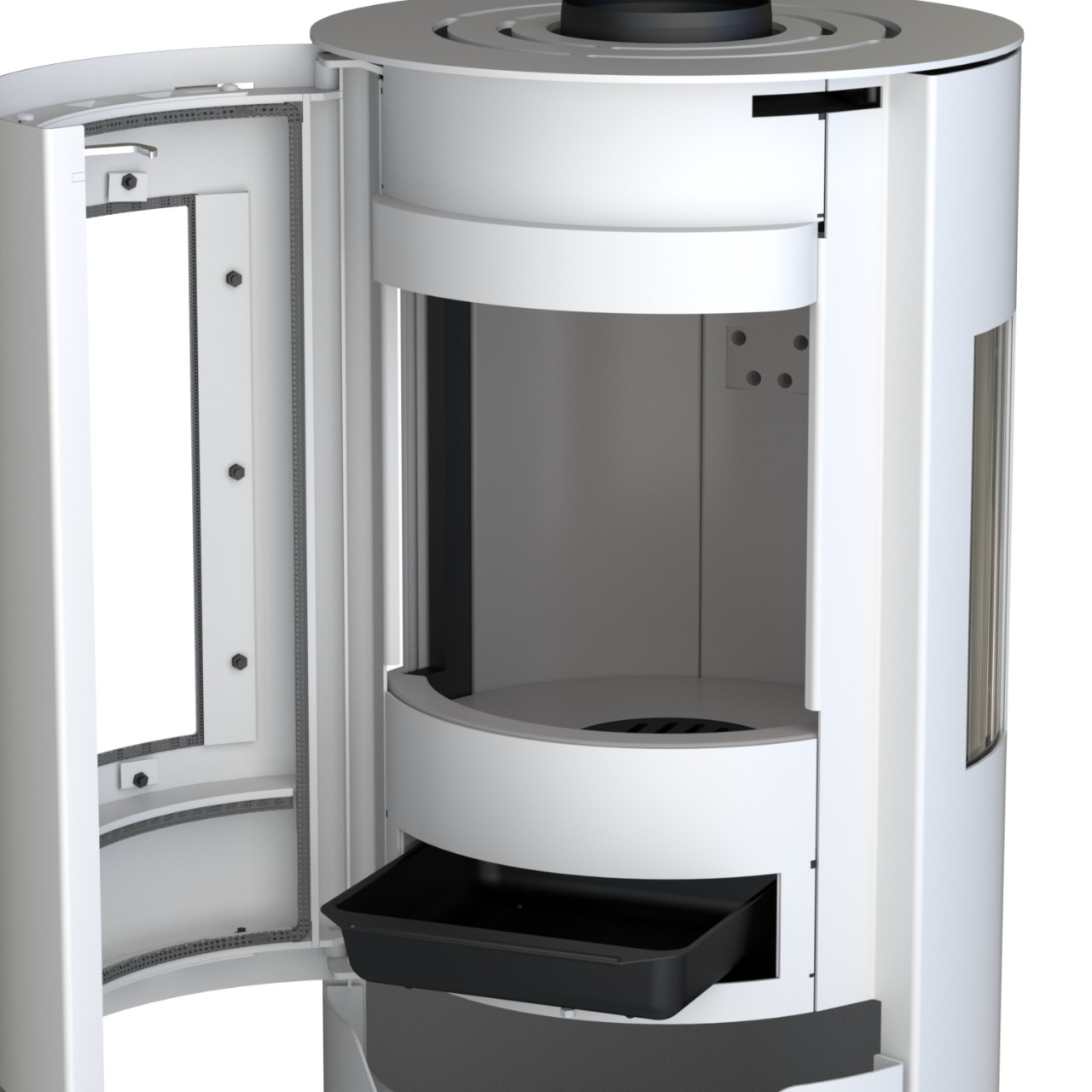 THERMIA Kaminofen &raquo;Hiron Trio&laquo;, Wei&szlig;, Stahl, 6 kW - weiss Bild 3
