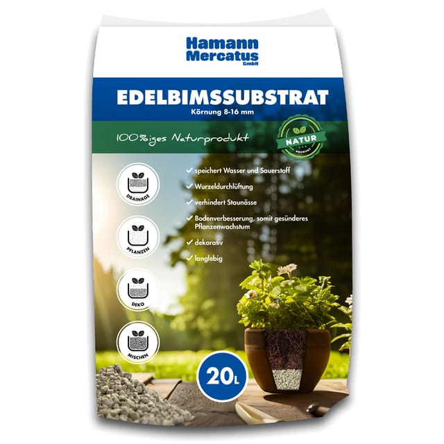 Bimsgranulat, 20L Sack, 8-16 mm - grau