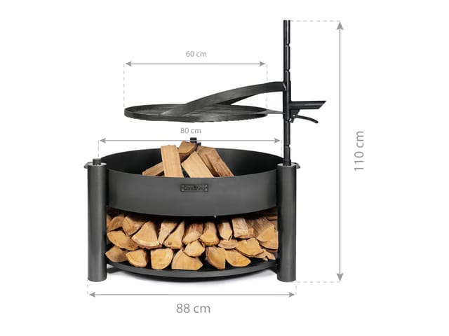 CookKing Feuerschale »Montana X«, BxHxT: 88 x 110 x 88 cm, schwarz