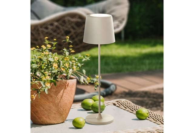 BRILLIANT Akku-Tischleuchte »KAAMI«, ØxH: 10 x 37 cm, 310 lm, warmweiß, beige matt