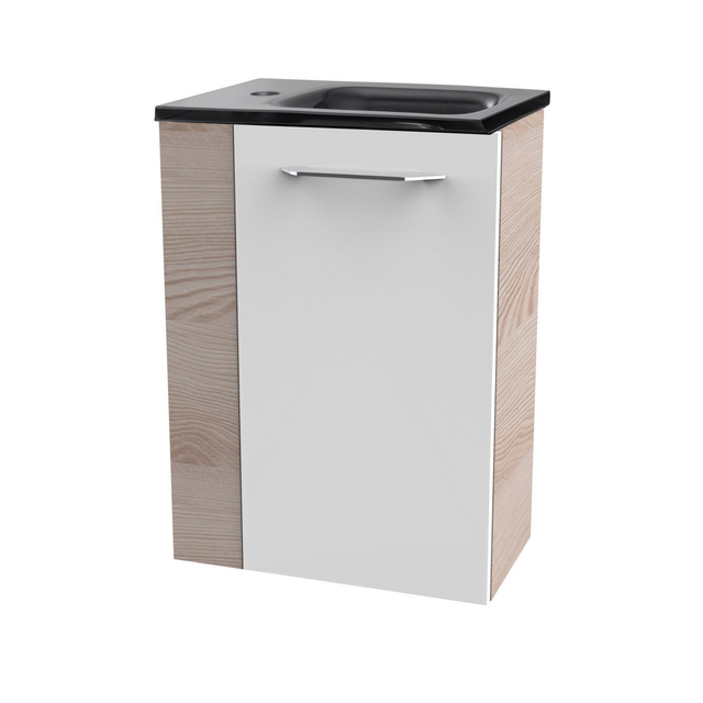 FACKELMANN Waschplatz-Set »SBC Gäste Bad«, 45cm rechts Alaska Esche/Weiß - weiss