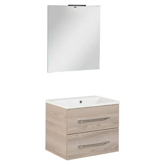 FACKELMANN Waschplatz-Set »B.CLEVER«, 60cm Alaska Esche - braun