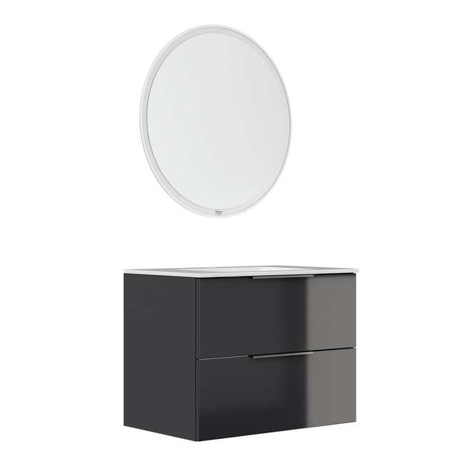 FACKELMANN Waschplatz-Set »LUNA«, 80cm Anthrazit - grau