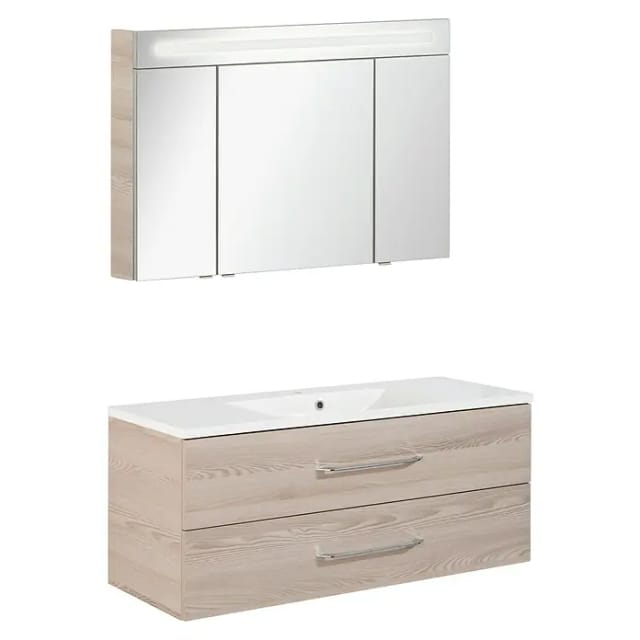 FACKELMANN Waschplatz-Set »B.CLEVER«, 120cm SPS Alaska Esche - braun